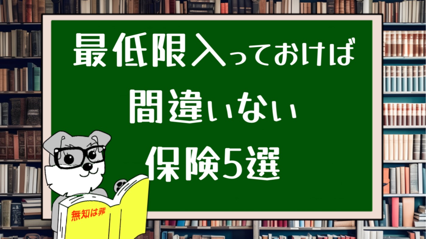 最低限入っておけば間違いない保険５選