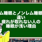レム睡眠とノンレム睡眠の違い|疲れが取れない人の睡眠が浅い理由