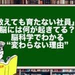 「教えても育たない社員」の脳には何が起きてる?脳科学でわかる“変わらない理由”
