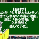 【脳科学】あなたが「もう使わないモノ」を捨てられない本当の理由。脳は「失う苦痛」を2.5倍強く感じていた。