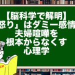【脳科学で解明】「怒り」はダミー感情？夫婦喧嘩を根本からなくす心理学